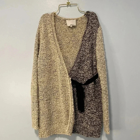 $425 3.1 Philip Lim Cardigan Waist Tie Longer Ivory Gray Size Small S - Picture 2 of 12